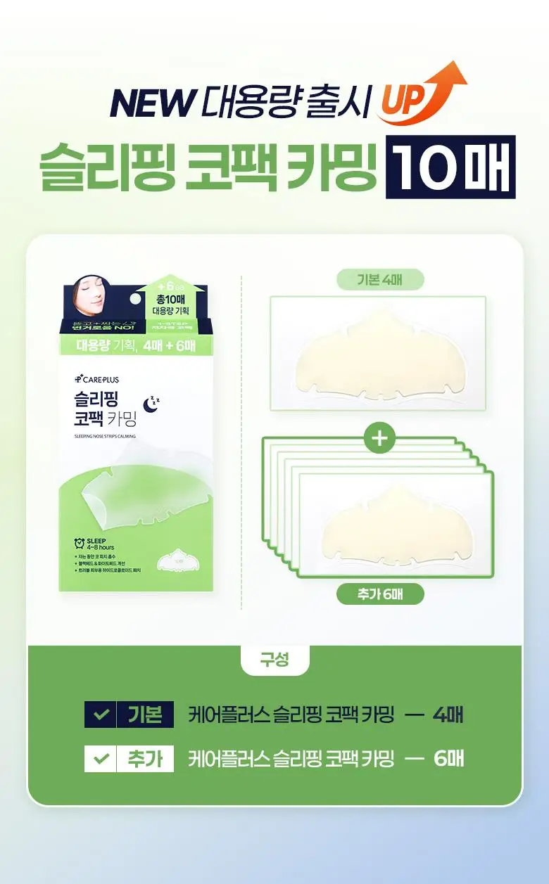 [자는동안 피지 싹] 케어플러스 슬리핑 코팩 카밍 4매 / 4매(포켓몬에디션) / 10매 대용량 상세페이지 1